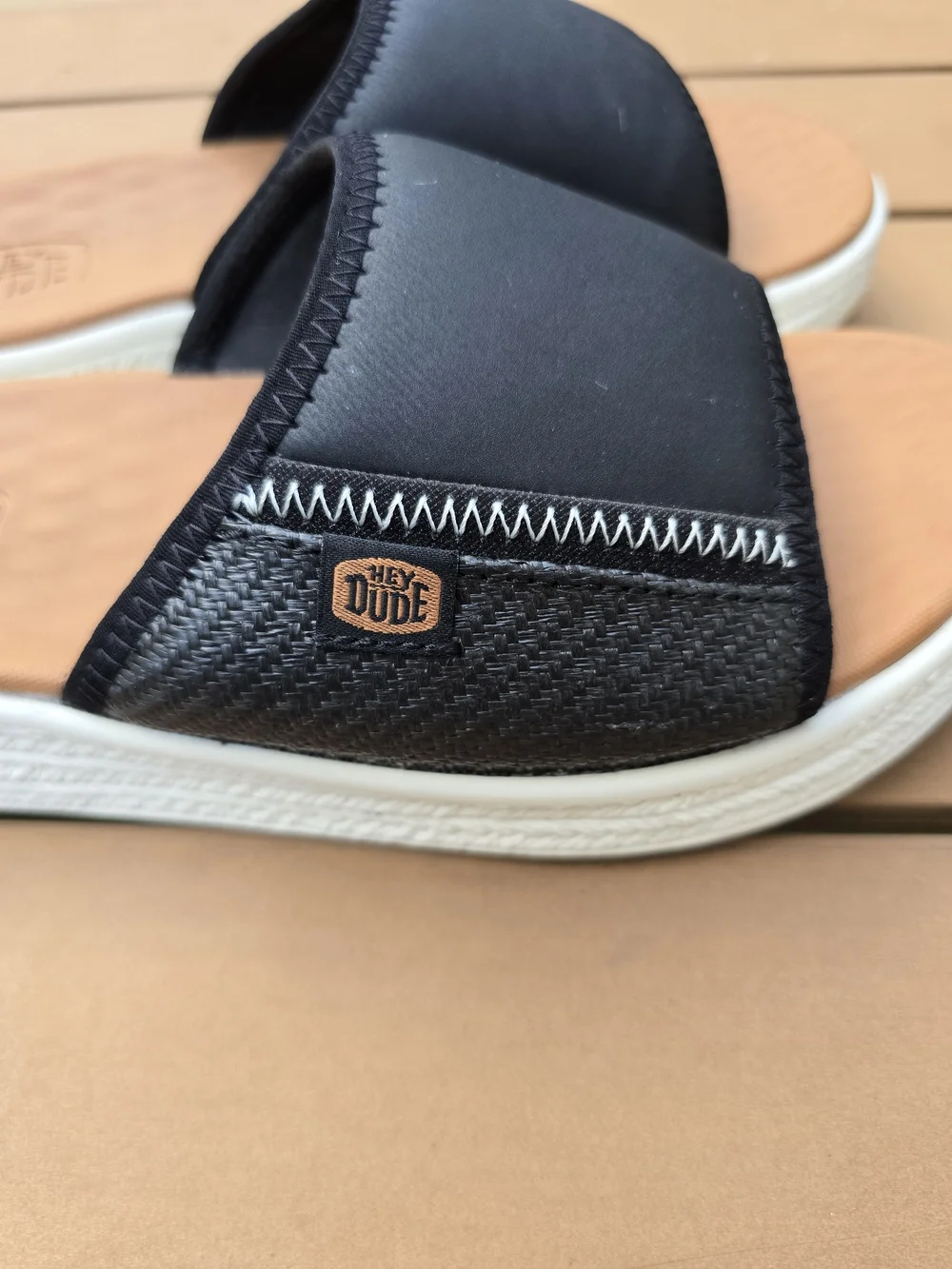 HEYDUDE Tide Espadrille Slide Sandals Black Size 7W